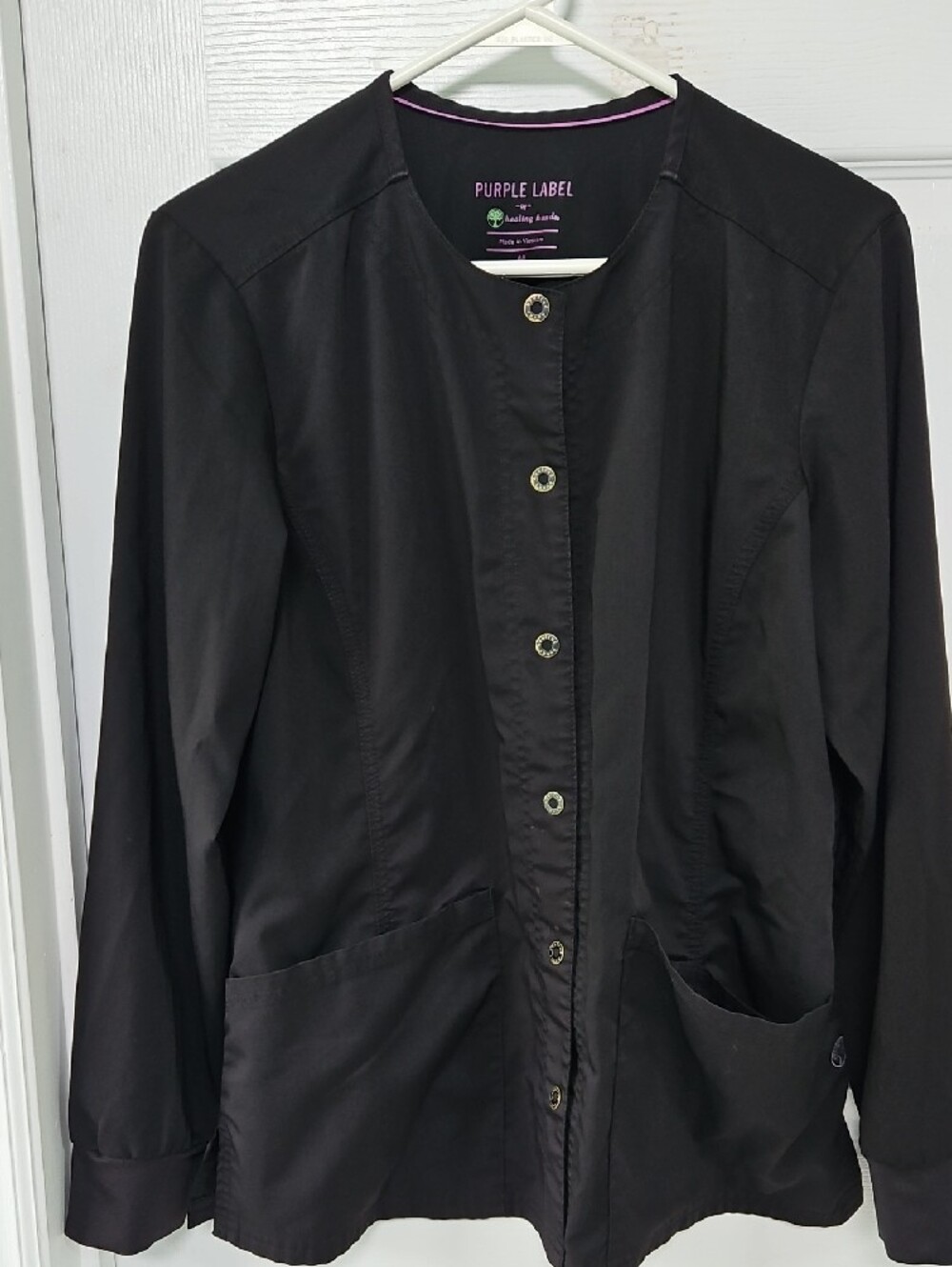 Purple Label by Healing Hands Black Scrub Jacket - Picture 2 of 3